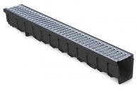 MEA GFK-Entwässerungsrinne MEAFLUID100 inkl. Stegrost verzinkt, PKW-befahrbar