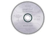 Metabo Kreissägeblatt HW/CT 254 x 30 x 2,4/1,6, Zähnezahl 80, Flach-Trapezzahn, Spanwinkel 5° (628093000)