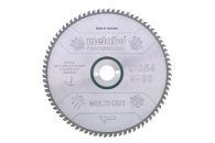 Metabo Kreissägeblatt HW/CT 254 x 30 x 2,4/1,8, Zähnezahl 80, Flach-Trapezzahn, Spanwinkel 5° neg. (628223000)