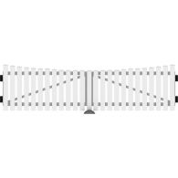 Profex PVC Vorgartenzaun Doppeltor weiß 300x80/70cm Bogen unten inkl. Zubehör