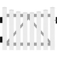 Profex PVC Vorgartenzaun Pforte weiß 100x80/70cm Bogen unten inkl. Zubehör