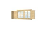 Skan Holz Fensterläden für Doppelfenster 28-DF-03 und 45-DF-03 für 2 x 57,5 x 70,5 cm - Natur