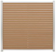 GartenLand Rhombus WPC Zaun Set Stockholm 180x180 cm Sichtschutz Steckzaun Karamellbraun Aluminium Silber | o. Pfosten