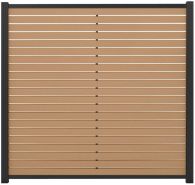 GartenLand Rhombus WPC Zaun Set Stockholm 180x180 cm Sichtschutz Steckzaun Karamellbraun Aluminium Anthrazit | o. Pfosten