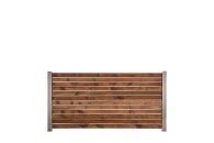 GartenLand Rhombus Holz Zaun Craftwood 180x87 cm Skandinavische Kiefer Braun FSC® Alu Silber Sichtschutz | o. Pfosten, o. Abschlussleiste