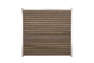 GartenLand Rhombus Holz Zaun Craftwood 180x180 cm Skandinavische Kiefer Grau FSC® Alu Silber Sichtschutz | o. Pfosten, o. Abschlussleiste
