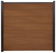 GartenLand WPC Zaun Set XL Ameland Co-extrudiert 180x180 cm Sichtschutz Steckzaun Mahagoni Alu Anthrazit | o. Pfosten, o. Abschlussleiste