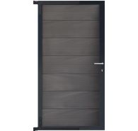 GartenLand Steckzauntor Ameland Co-extrudiert 90x175 cm WPC Amethystgrau Aluminium Anthrazit
