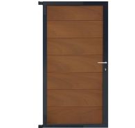 GartenLand Steckzauntor Ameland Co-extrudiert 90x175 cm WPC Mahagoni Aluminium Anthrazit