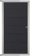 GartenLand Steckzauntor Ameland 90x175 cm WPC Anthrazit Aluminium Silber