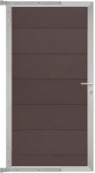 GartenLand Steckzauntor Ameland 90x175 cm WPC Schokobraun Aluminium Silber
