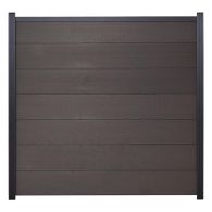 GartenLand WPC Zaun Set XL Ameland 180x180 cm Sichtschutz Steckzaun Anthrazit Alu Anthrazit | o. Pfosten o. Abschlussleiste