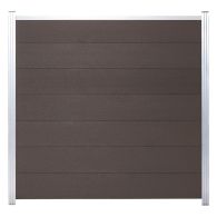 GartenLand WPC Zaun Set XL Ameland 180x180 cm Sichtschutz Steckzaun Anthrazit Alu Silber | o. Pfosten o. Abschlussleiste