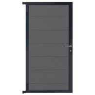 GartenLand Steckzauntor Ameland 90x175 cm WPC Schiefergrau Aluminium Anthrazit
