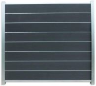 GartenLand WPC Zaun Set Norderney 180x180 cm Sichtschutz Steckzaun Schiefergrau Aluminium Silber | o. Pfosten