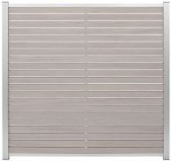 GartenLand Rhombus WPC Zaun Set Stockholm 180x180 cm Sichtschutz Steckzaun Sand-Multicolor Aluminium Silber | o. Pfosten