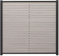 GartenLand Rhombus WPC Zaun Set Stockholm 180x180 cm Sichtschutz Steckzaun Sand-Multicolor Aluminium Anthrazit | o. Pfosten