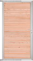 GartenLand Steckzauntor Malmö 90x175 cm Holz Douglasie PEFC Aluminium Silber