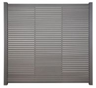 GartenLand WPC Zaun Set Air Gap 180x180 cm Sichtschutz Steckzaun Schiefergrau Aluminium Anthrazit | o. Pfosten