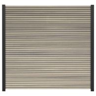 GartenLand WPC Zaun Set Shadowline 180x180 cm Sichtschutz Steckzaun Amethystgrau Alu Anthrazit | o. Pfosten