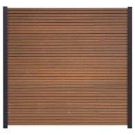 GartenLand WPC Zaun Set Shadowline 180x180 cm Sichtschutz Steckzaun Mahagoni Alu Anthrazit | o. Pfosten