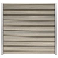 GartenLand WPC Zaun Set Shadowline 180x180 cm Sichtschutz Steckzaun Amethystgrau Alu Silber | o. Pfosten