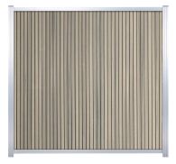 GartenLand WPC Zaun Set Shadowline Vertikal 175x180 cm Sichtschutz Steckzaun Amethystgrau Aluminium Silber | o. Pfosten
