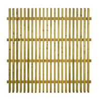 NA-LOG Lattenzaun BERGAMO abgeschrägt 180x180 cm Holzzaun Fichte PEFC KDI Grün mit abgeschrägten Latten