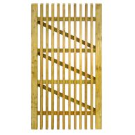 NA-LOG Lattenzauntor BERGAMO abgeschrägt 100x180 cm Holzzaun Fichte PEFC KDI Grün mit abgeschrägten Latten