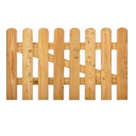 NA-LOG Tor Vorgartenzaun MAILAND gerade 100x60 cm Holzzaun Lärche PEFC Bretterzaun mit gebogenem Kopf