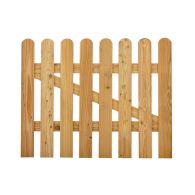 NA-LOG Tor Vorgartenzaun MAILAND gerade 100x80 cm Holzzaun Lärche PEFC Bretterzaun mit gebogenem Kopf