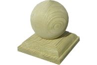 NA-LOG Pfostenkappe Kugel für 7x7 Pfosten Holz Fichte PEFC KDI Grün