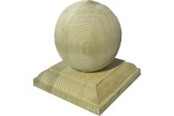 NA-LOG Pfostenkappe Kugel für 9x9 Pfosten Holz Fichte PEFC KDI Grün