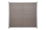 GartenLand Rhombus WPC Zaun Set Kopenhagen 180x180 cm Sichtschutz Steckzaun Schokobraun Holzstruktur Aluminium Silber | o. Pfosten