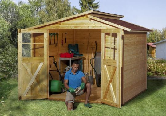 Weka Gartenhaus 323 Gr 2 254 X 194 Cm Lasiert Eiche Hell 323 2520 21400