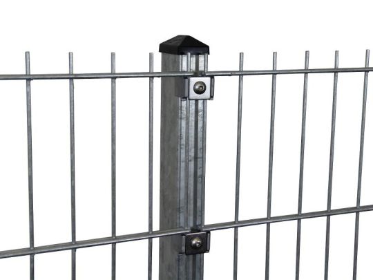 Doppelstabmattenzaun Komplett Set Feuerverzinkt Pfosten M Halteplattchen