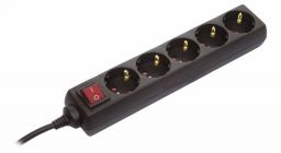 AS-Schwabe Steckdosenleiste 5-fach PVC-Kabel mit erhöhtem Berührungschutz - 1,4 Mtr. Kabellänge