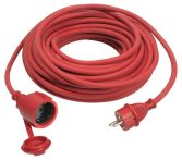 AS-Schwabe Verlängerung Gummi-Kabel zur Verwendung im Freien - 25 Mtr. Kabellänge - Rot