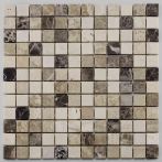 Bärwolf Mosaik 2,3 x 2,3 cm Square Trav/Marfilc/ emparLD, Marble, Travertine R10 - CM-09009