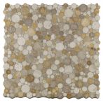Bärwolf Mosaik 30,5 x 30,5 cm Circle Gold Beige white, Travertine R10 - CM-10001