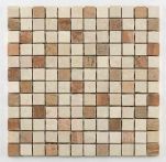 Bärwolf Mosaik 2,3 x 2,3 cm Square Botticino/Brown mix, Marble R10 - CM-7108
