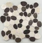 Bärwolf Mosaik 30 x 30 cm Pebble White Grey Mix Marble R10 - PMG-10001