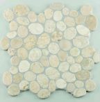 Bärwolf Mosaik 30 x 30 cm Pebble White Marble R10 - PMG-10004