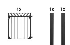 Alberts Einzeltor-Set Circle, 1-flügelig, zum Einbetonieren, in verschiedenen Höhen, matt schwarz