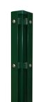 Hadra Eck-Pfosten Quadratrohr 60x60x1100 mm für DS-Matte  630 mm, Bohrbild 400 mm - Grün - mit Abdedeckleiste / zum Einbetonieren