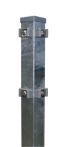 Hadra Eck-Basispfosten Rechteckrohr 60x60x1100 mm für DS-Matte 630 mm, Bohrbild 400 mm - Verzinkt - mit Klemmhaltern / zum Einbetonieren