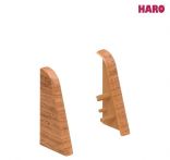 Haro Endkappe Nussbaum hell/Kirschbaum Kunststoff für Sockelleiste 19x39mm (2 Stück/Pack), Art. Nr.: 407103