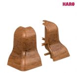 Haro Außenecke Nussbaum dunkel Kunststoff für Sockelleiste 19x39mm geschwungen (2 Stück/Pack), Art. Nr.: 408716