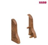 Haro Endkappe Nussbaum dunkel Kunststoff für Sockelleiste 19x39mm geschwungen (2 Stück/Pack), Art. Nr.: 408735