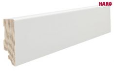 Haro Sockelleiste 16x58mm 2,5m ohne Fräsung Dekor weiß (Grundierfolie), Art. Nr.: 411053